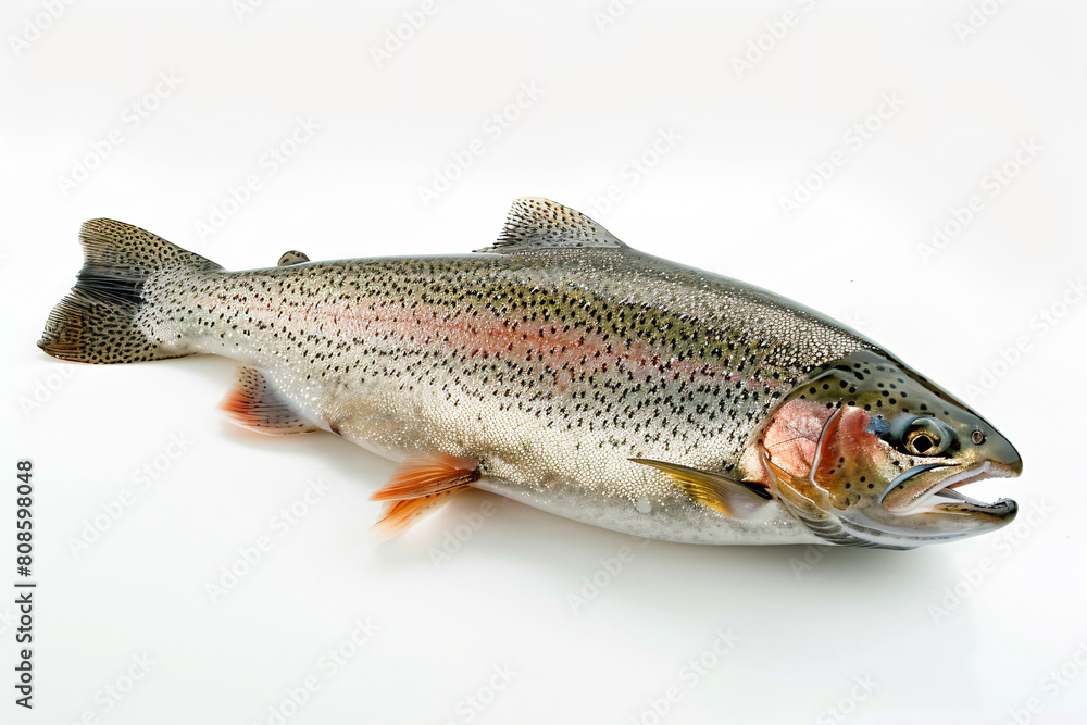 a rainbow fish with its mouth open on a white surface a rainbow fish with its mouth open on a white surface