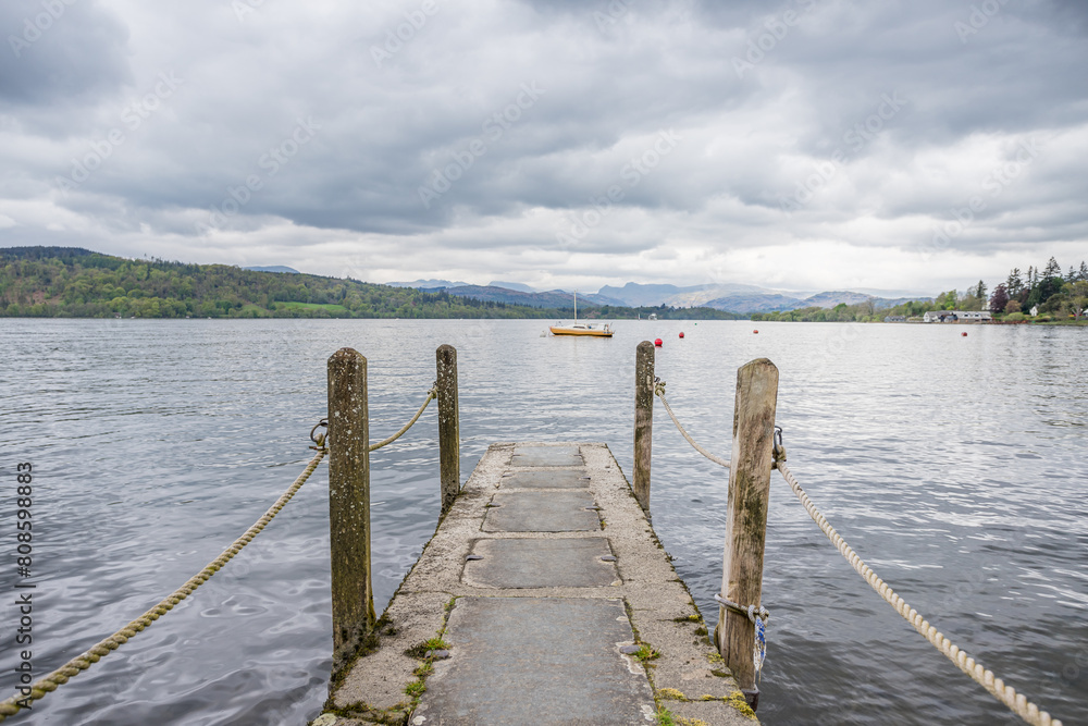 Jetty at Miller Ground juts out into Lake Windermere