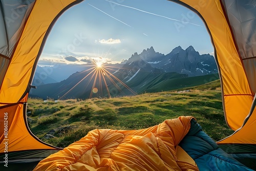 Captivating Camping: A Tent's Mountain Perspective