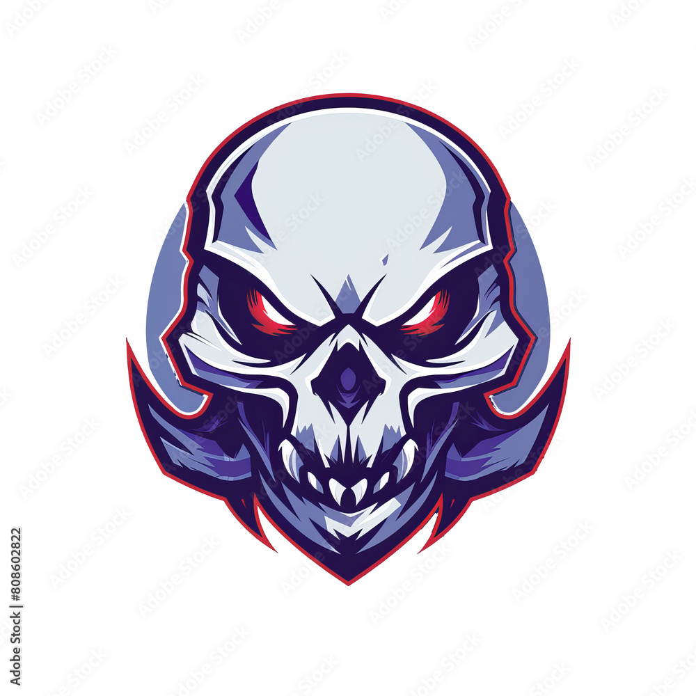 A menacing skull with a futuristic neon outline A menacing skull with a futuristic neon outline