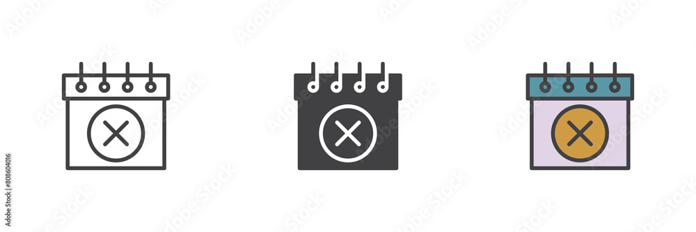 Remove event reminder different style icon set Remove event reminder different style icon set