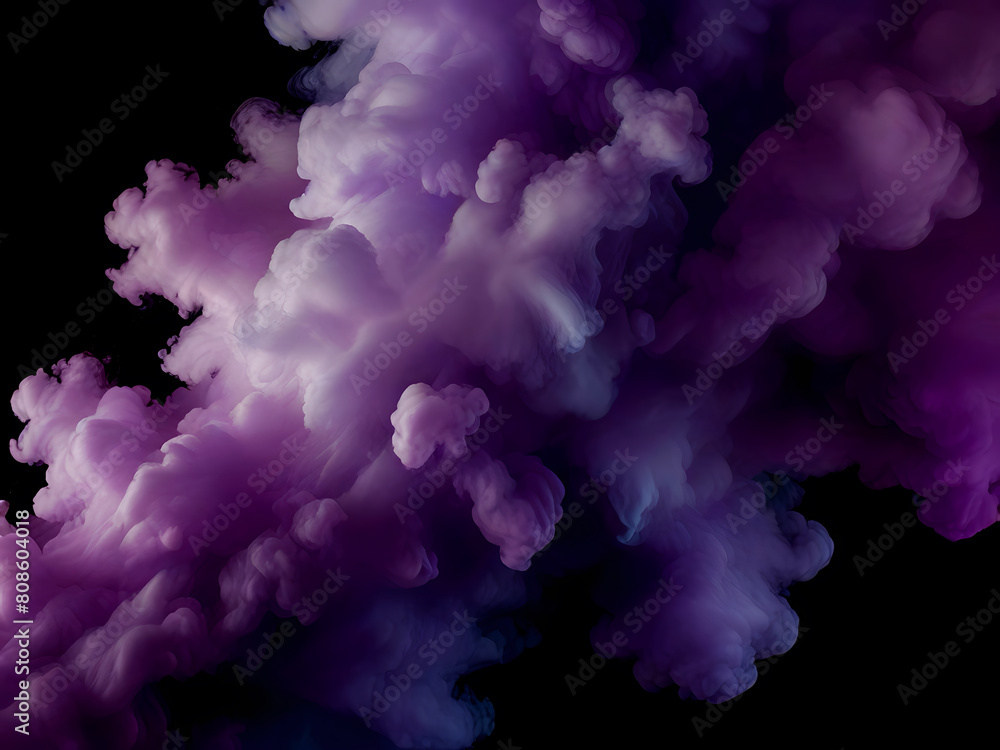 Thick purple smoke on black background
