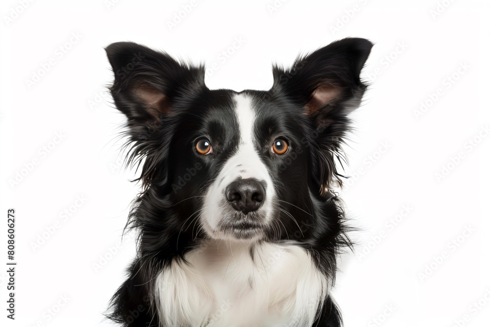 a black and white dog with a white collar a black and white dog with a white collar