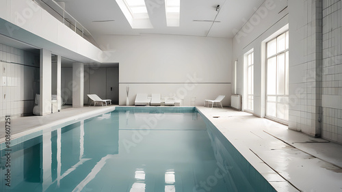 swimming pool ussr interior design minimalism white color