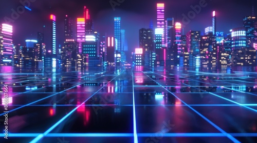 connection technology with smart city background. Futuristic background concept