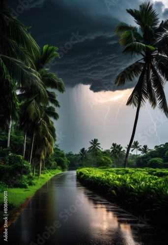 capturing dramatic tropical rainstorms monsoon seasons through, stormy, intense, heavy, rainfall, lightning, thunder, atmospheric, torrential, downpour