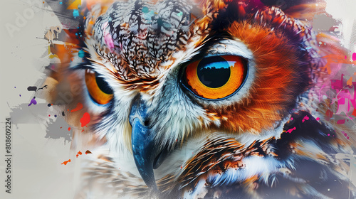 close up of an owl