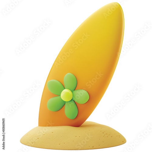 Surfboard 3D icon for Summer themed photo