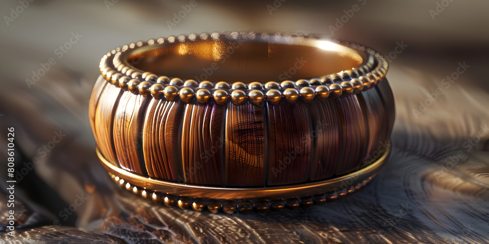 brown handmade wooden look wrist wear bracelet for women , Artisanal Wooden Look Bracelet: Fashionable Wrist Accessory