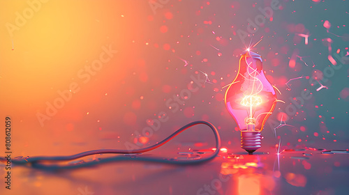 The Unplugging of a Bright Idea - A Vibrant Metaphorical Depiction of Innovation and Creativity photo