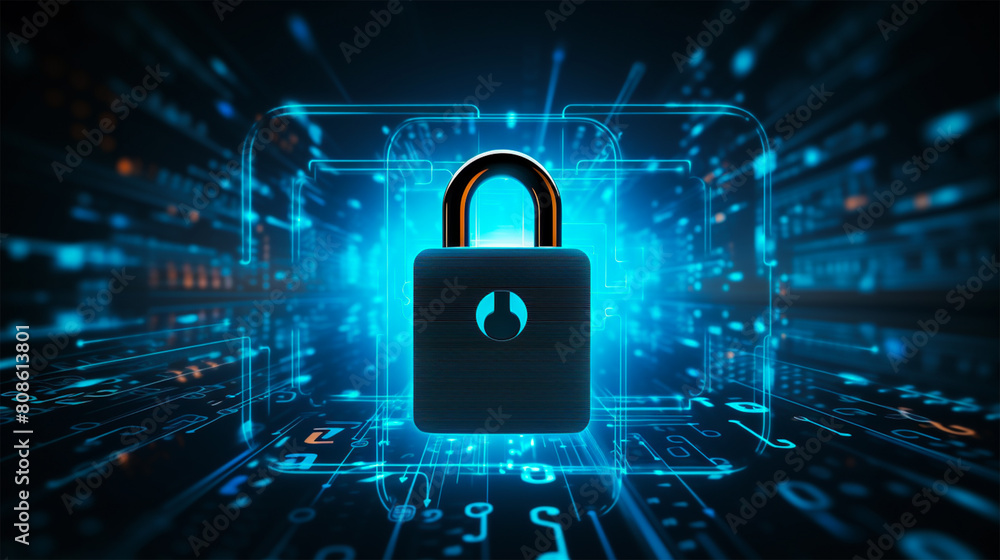 Cybersecurity and data Privacy protection in network on abstract futuristic technology computing background Cybersecurity and data Privacy protection in network on abstract futuristic technology computing background