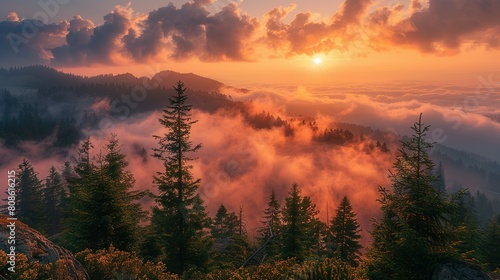 Majestic Dawn: Sunrise Scenery in the Mountains