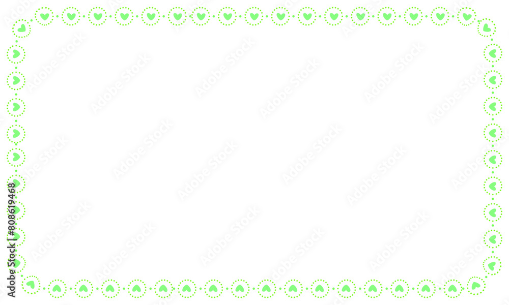Hand drawn hearts border and frame on white background Hand drawn hearts border and frame on white background