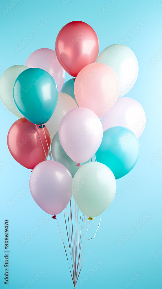 Colorful balloons with copy space for birthday party