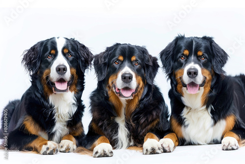 Three dogs, loyalty in their gaze