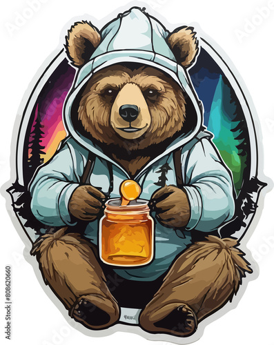 bear in a cup of honey