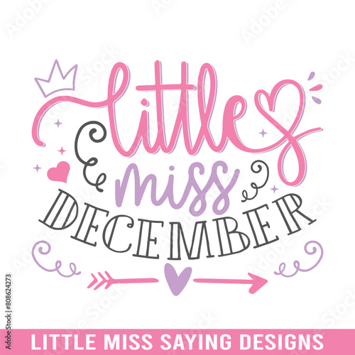 Little miss december svg design