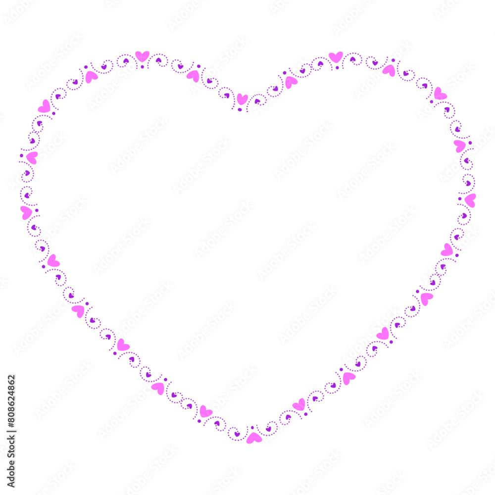 Hand drawn hearts border and frame Hand drawn hearts border and frame