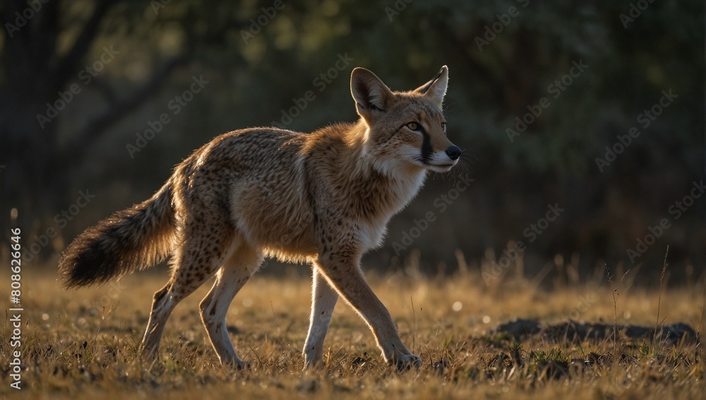 Wildlife: People are often fascinated by images of animals in their natural habitats. Focus on capturing animals in action or displaying interesting behaviors.,red backed jackal,natural images Wildlife: People are often fascinated by images of animals in their natural habitats. Focus on capturing animals in action or displaying interesting behaviors.,red backed jackal,natural images