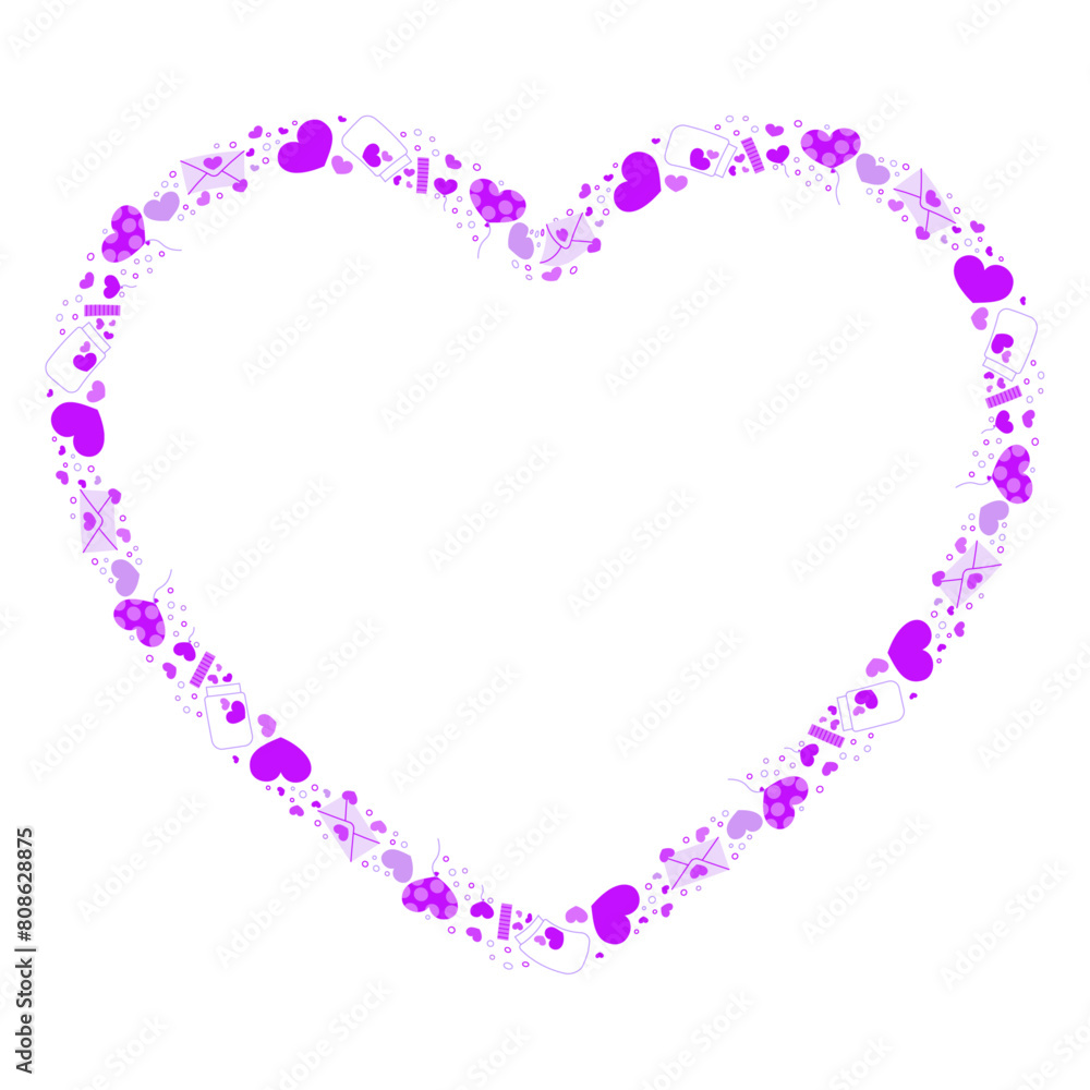 Hand drawn hearts border and frame Hand drawn hearts border and frame