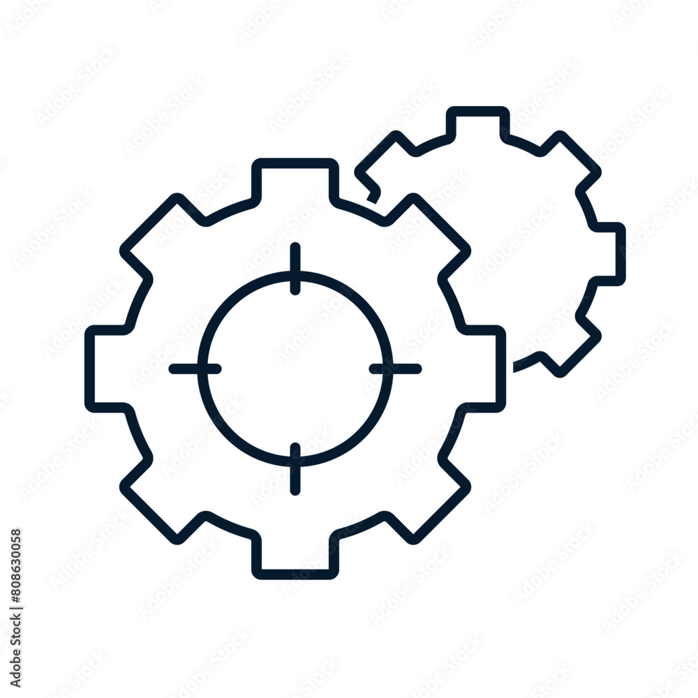 Motivation gear concept. Vector linear icon isolated on white background. Motivation gear concept. Vector linear icon isolated on white background.