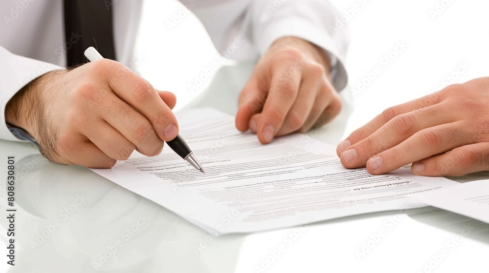 Wealth management concept, business man and team analyzing financial statement for planning financial customer case in office.