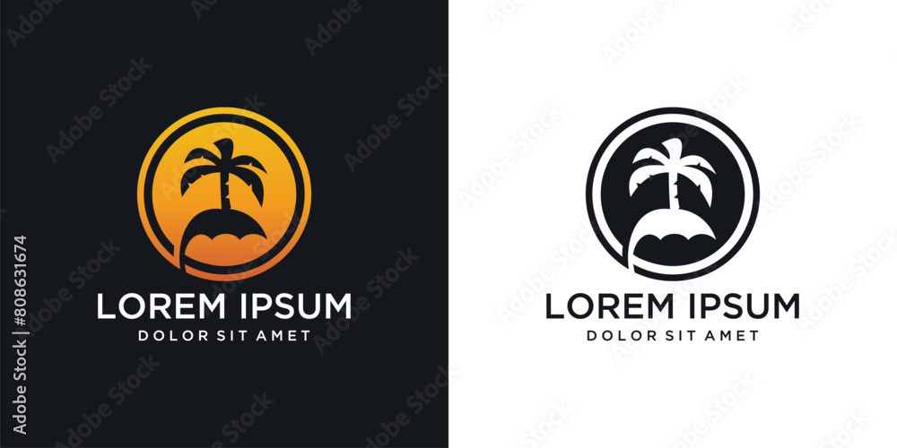 Vector template for circular palm leaf logo design
Vector template for circular palm leaf logo design
