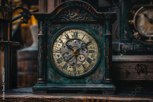 Close-up of an antique clock