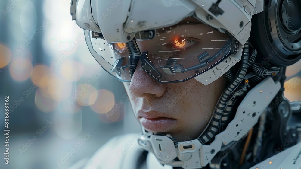 Two robots are facing each other in a futuristic setting Two robots are facing each other in a futuristic setting