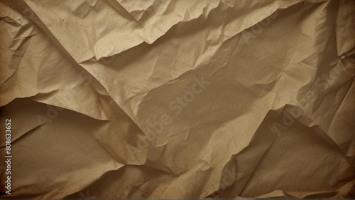 crumpled brown paper background texture 