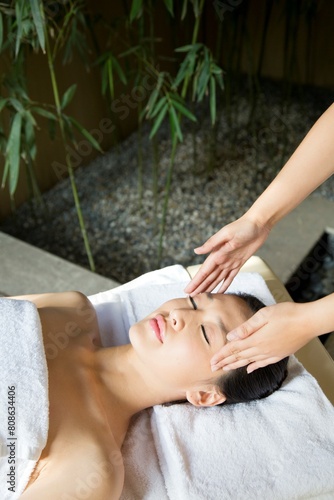 The young woman do SPA and beauty