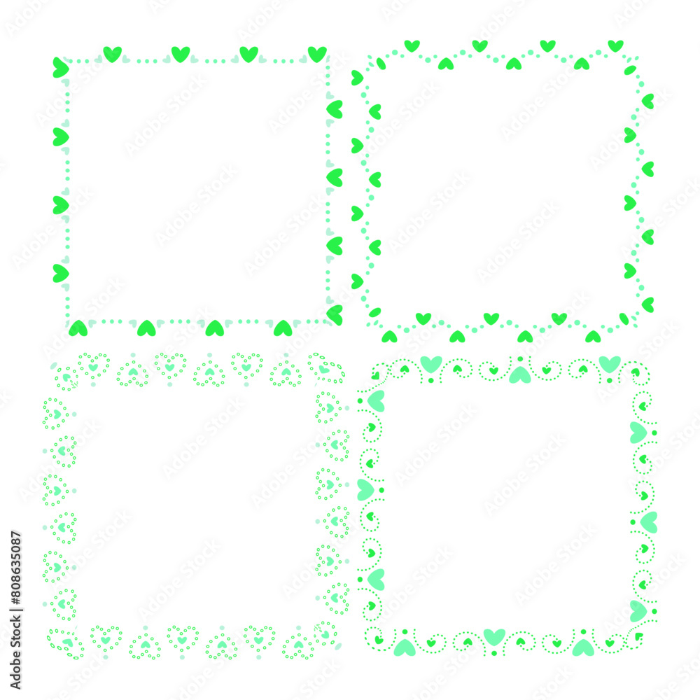 Hand drawn hearts border and frames collection Hand drawn hearts border and frames collection