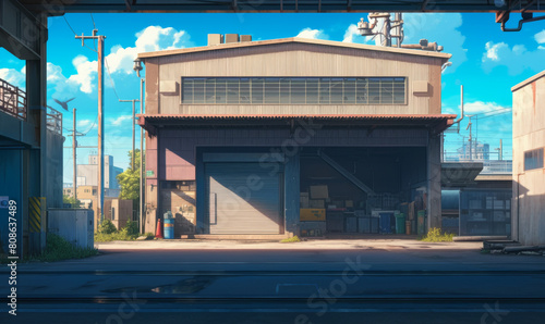 Beautiful scenery from a beautiful anime movie art style - background cel photo