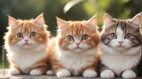 Cute furry cats outdoors © ikhwan