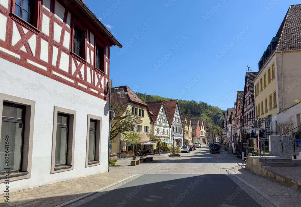 street in the old town Pottenstein in Franconian Switzerland, Bavaria Germany street in the old town Pottenstein in Franconian Switzerland, Bavaria Germany