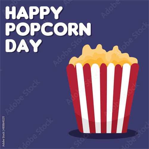 Happy popcorn day with delicious popcorn