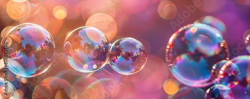 Colorful Bubbles in Dreamy Light