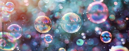 Colorful Bubbles in Dreamy Light