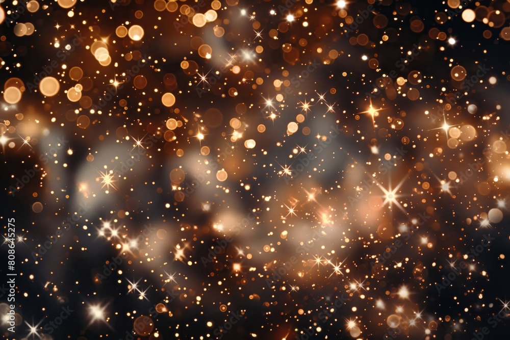 Abstract image showcasing a dazzling display of light and bokeh effect, reflecting on a mirror-like surface