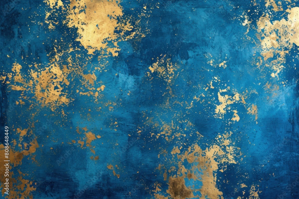 Majestic Blue gold background. Glitter light. Generate Ai Majestic Blue gold background. Glitter light. Generate Ai