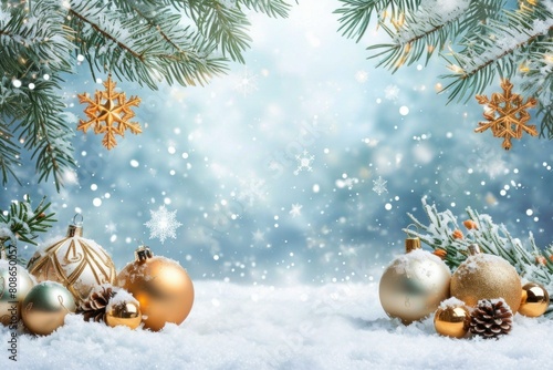 Tranquil Background with christmas winter. Present decor. Generate AI