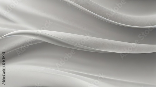 White cloth background abstract with soft waves. White gray satin texture that is white silver fabric silk panorama background with beautiful soft blur pattern natural. 