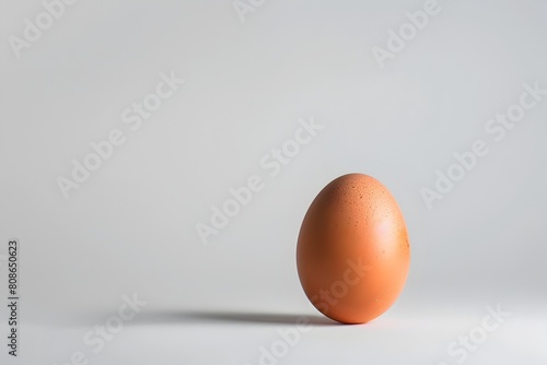 Elegant Brown Chicken Egg on Plain White Background