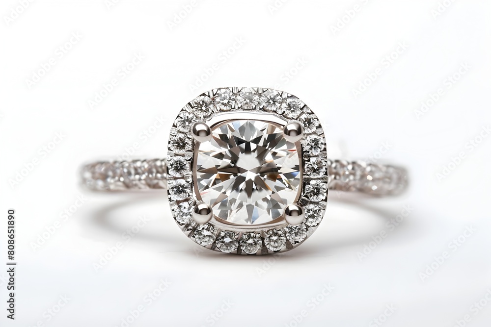 A Minimalistic Cushion Cut Diamond Ring with Halo Setting Designed by a Renowned Monk as One of His A Minimalistic Cushion Cut Diamond Ring with Halo Setting Designed by a Renowned Monk as One of His