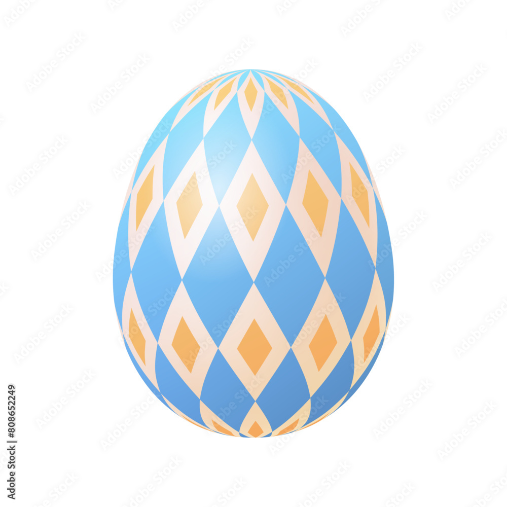 Realistic easter egg illustration design on white