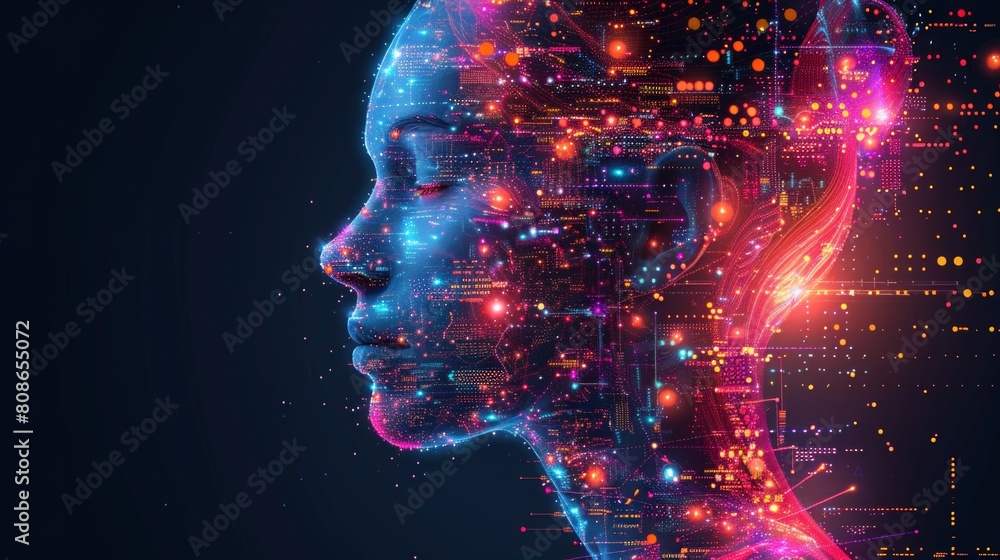 Visual representation of LLMs in creative thinking, a vibrant digital brain by AI Generative. Visual representation of LLMs in creative thinking, a vibrant digital brain by AI Generative.