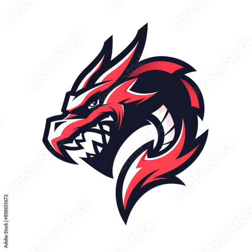 Fierce dragon mascot with a fiery gaze © abangaboy