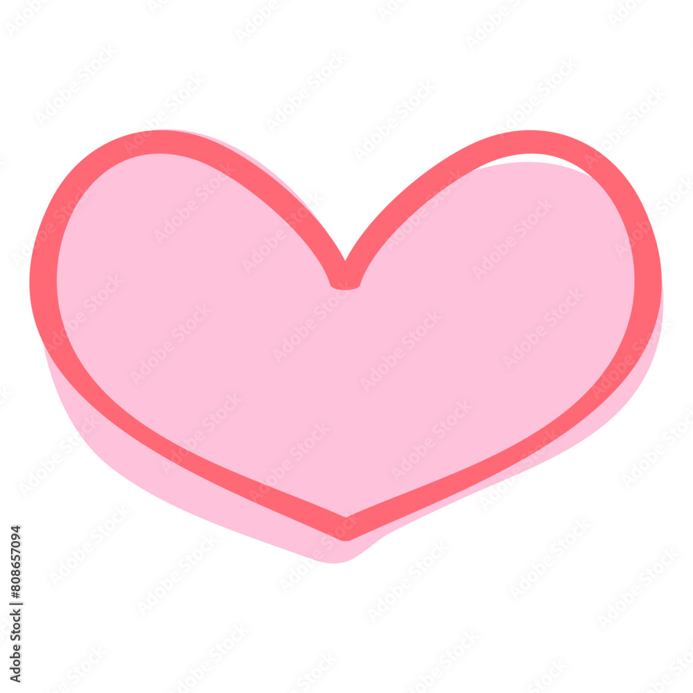 Doodle Lines Heart illustration on a white background