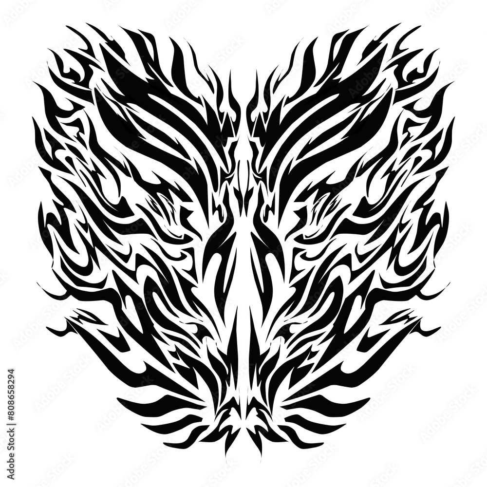 Illustration of a tribal tattoo of a wild animal. Perfect for t-shirts, clothes, hats, stickers Illustration of a tribal tattoo of a wild animal. Perfect for t-shirts, clothes, hats, stickers
