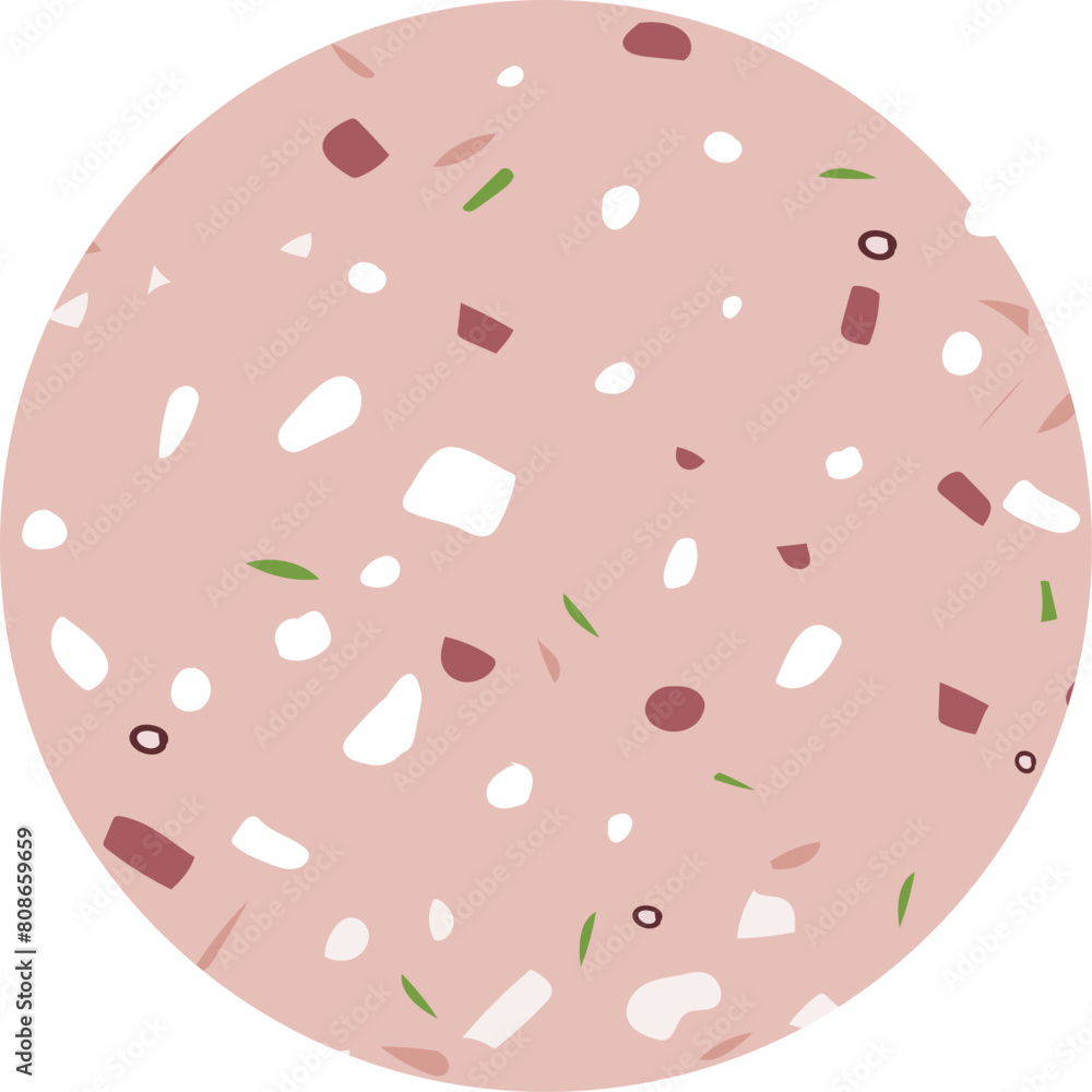 Mortadella Bologna Vegan. delicatessen on white background. Simple flat style vector illustration Mortadella Bologna Vegan. delicatessen on white background. Simple flat style vector illustration